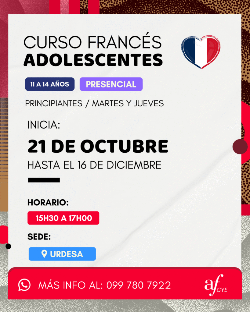 Curso de francés adolescentes en guayaquil urdesa y samborondon