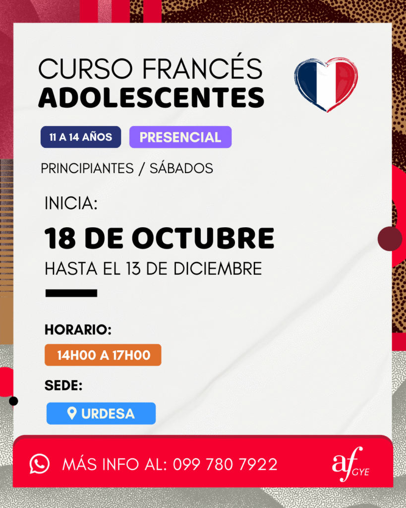 Curso de francés adolescentes en guayaquil urdesa y samborondon