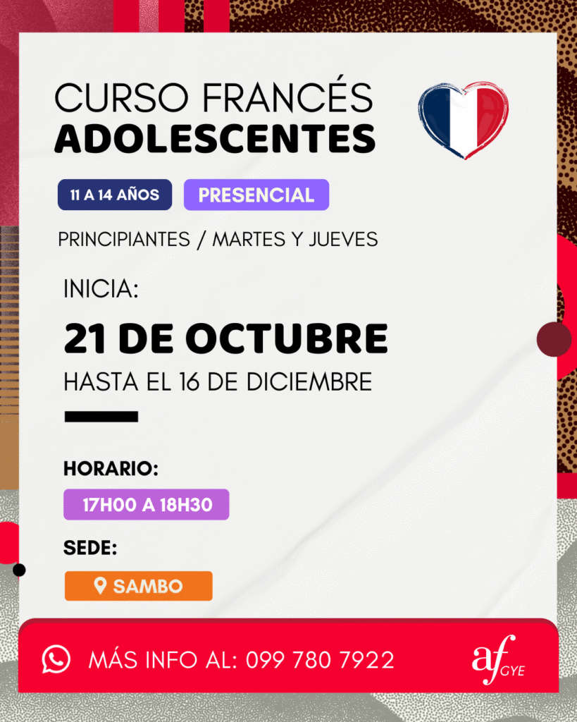 Curso de francés adolescentes en guayaquil urdesa y samborondon
