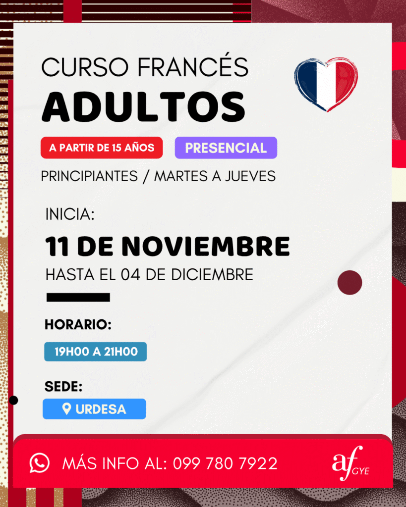 Cursos de Francés adultos para noviembre Guayaquil