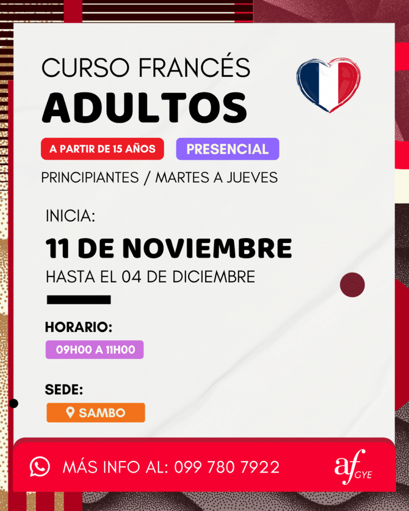 Cursos de Francés adultos para noviembre Guayaquil