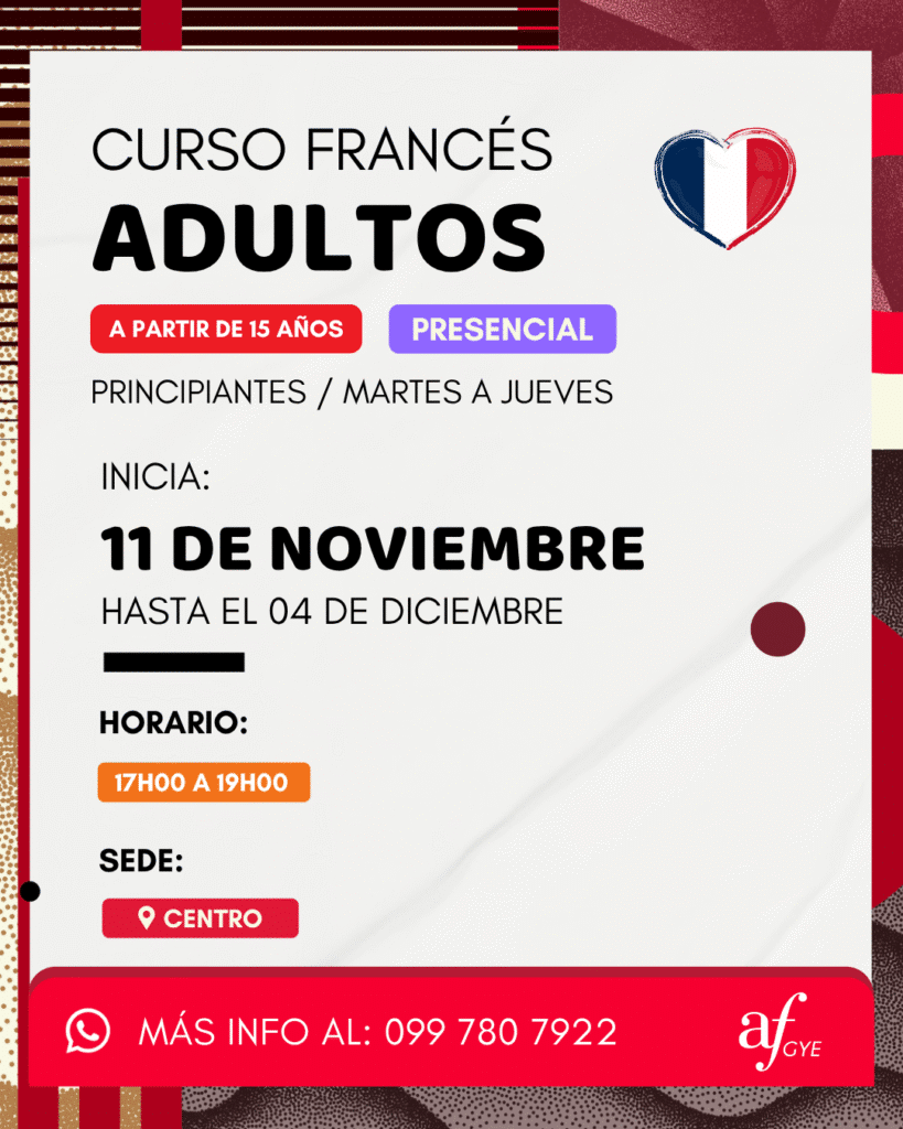 Cursos de Francés adultos para noviembre Guayaquil