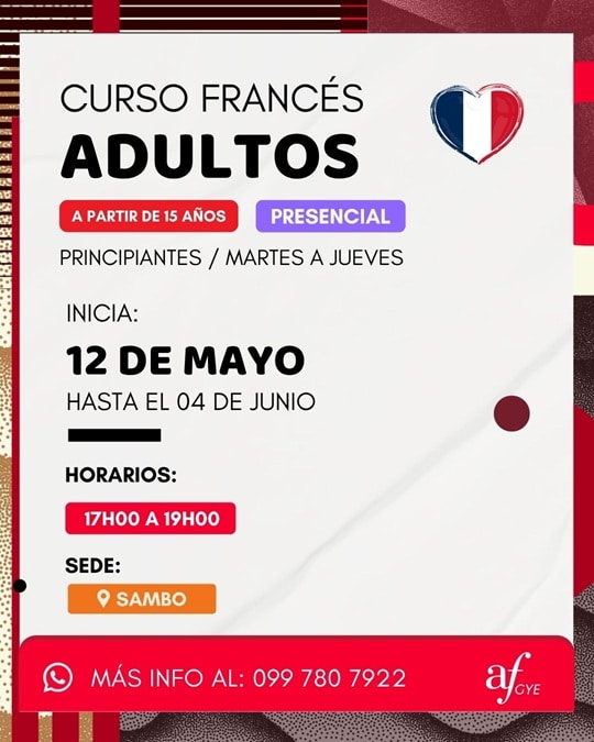 curso de francés adultos martes a jueves Sambo