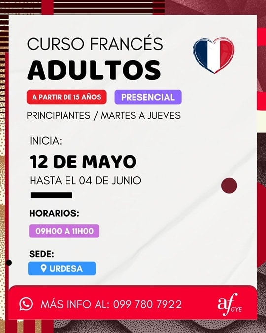 curso de francés adultos martes a jueves Urdesa