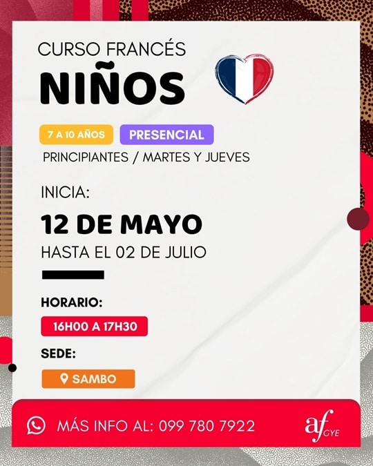 curso de francés niños martes a jueves Sambo