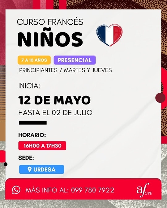 curso de francés niños martes a jueves urdesa
