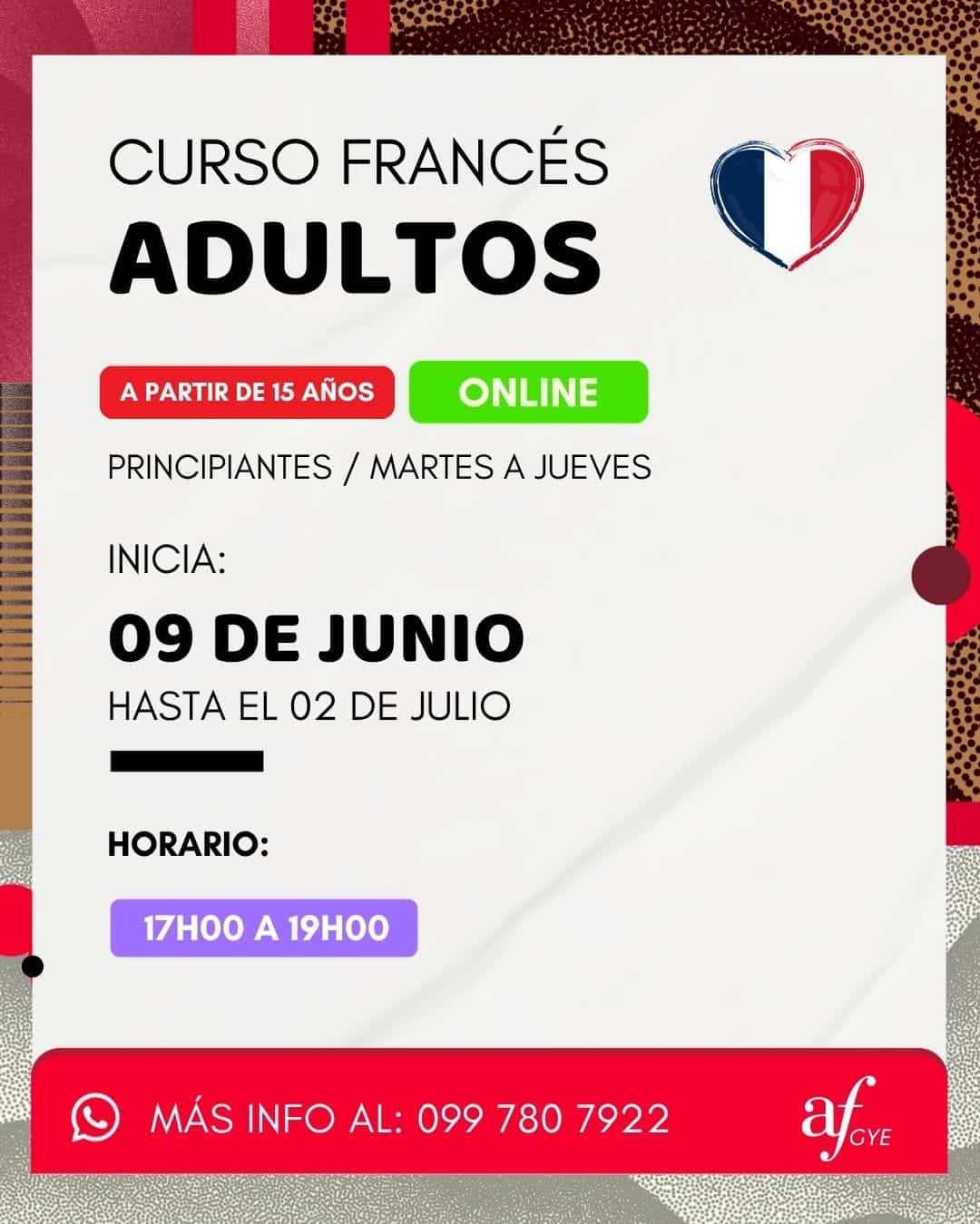 curso de francés adultos martes a jueves online
