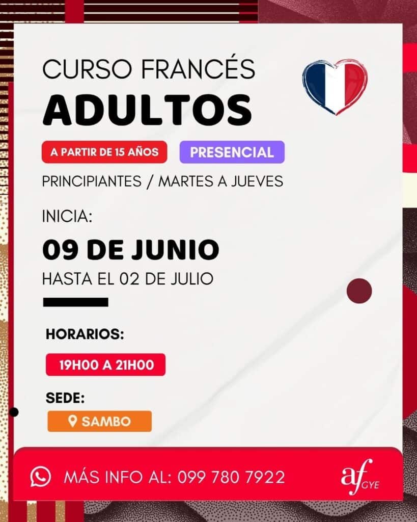 curso de francés adultos martes a jueves Samborondon