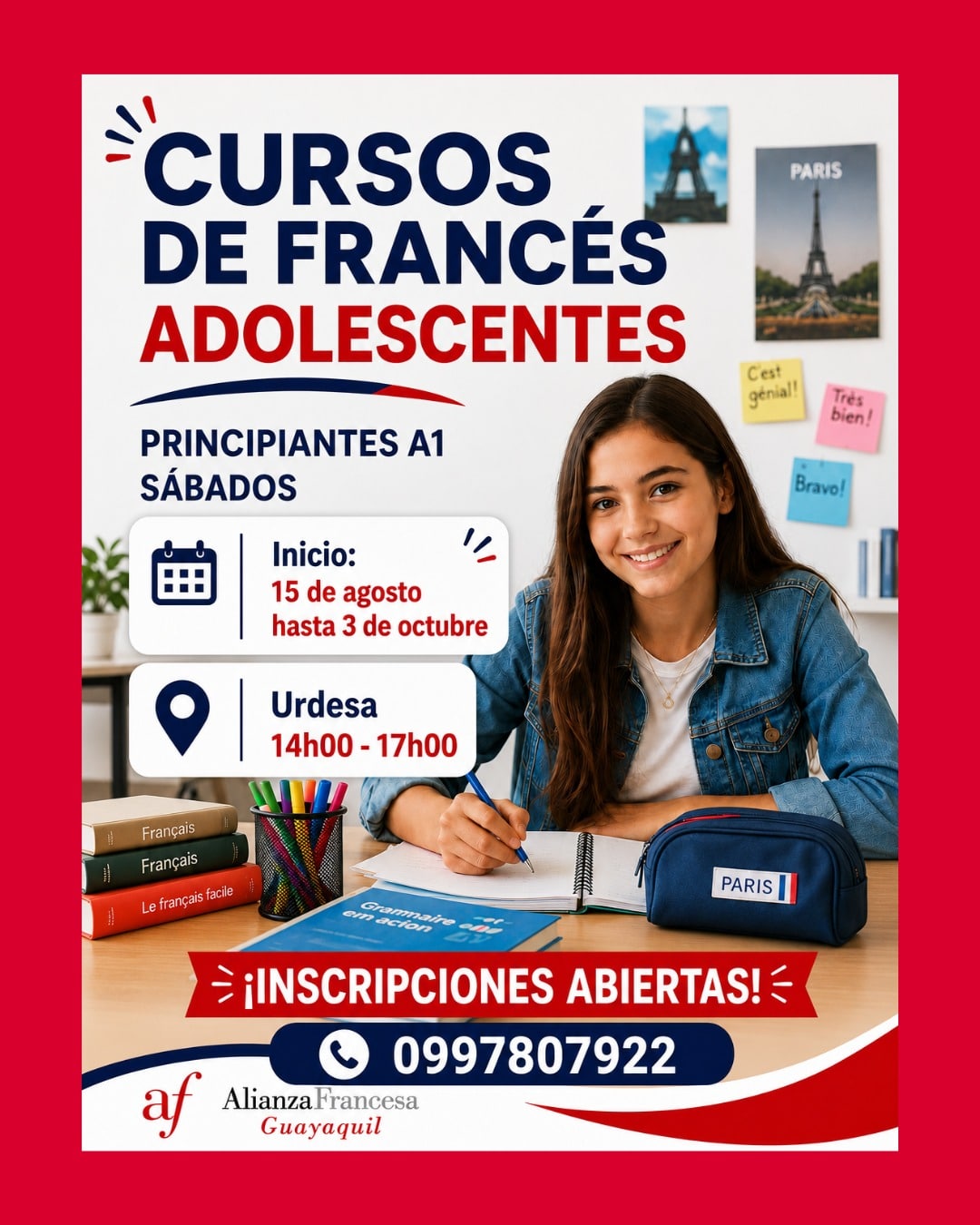 cursos de frances para adolescentes en guayaquil y samborondon los sabados