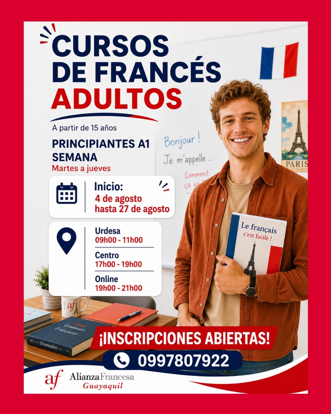 cursos de frances entre semana en guayaquil y samborondon