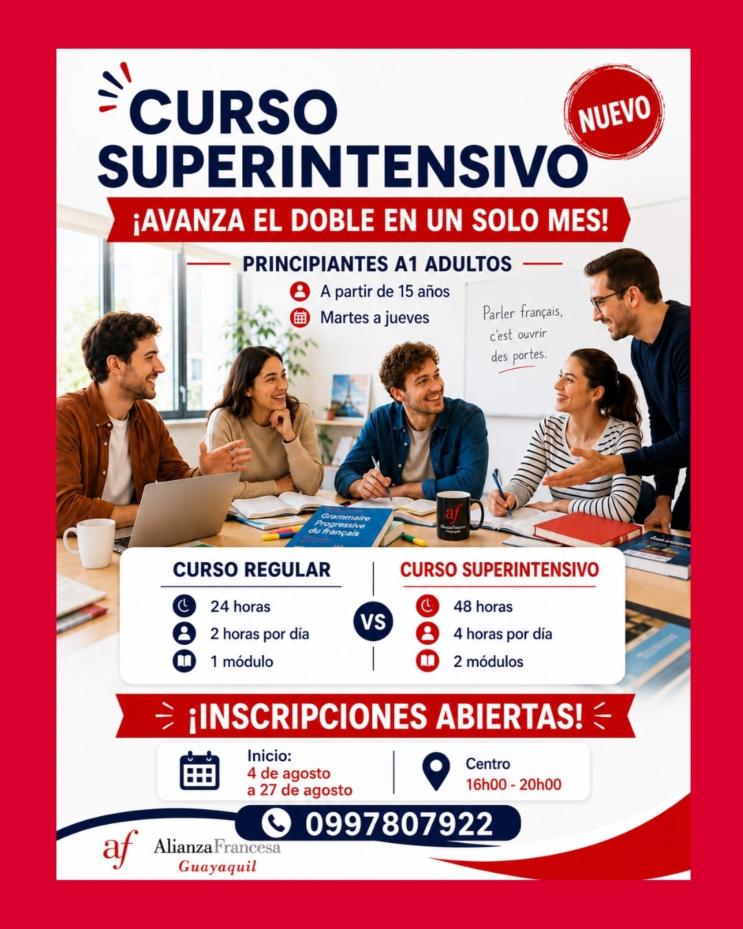 cursos de frances superintensivo en guayaquil y samborondon