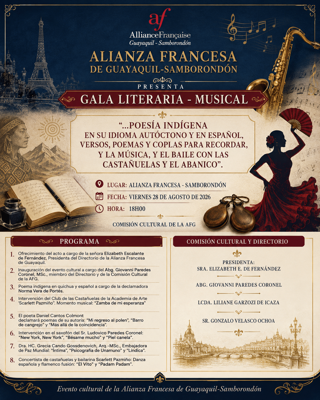 Gala literaria musical guayaquil samborondon