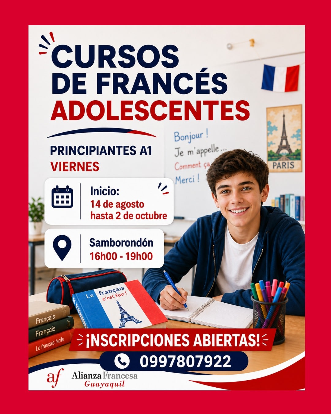 Cursos de frances para adolescentes los viernes