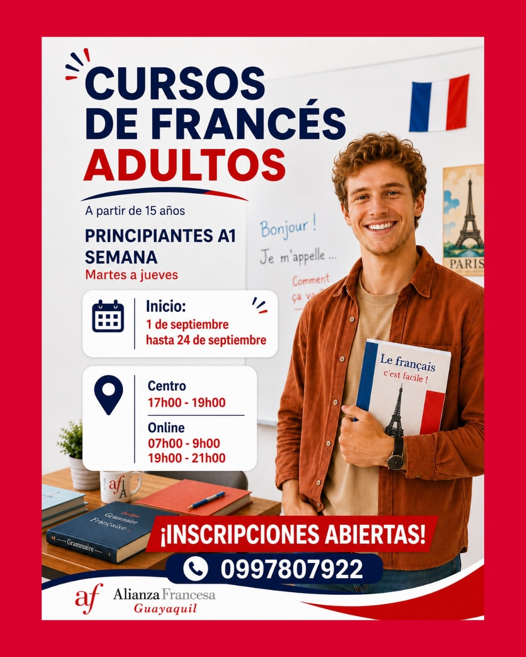 cursos de frances adultos entre semana en septiembre