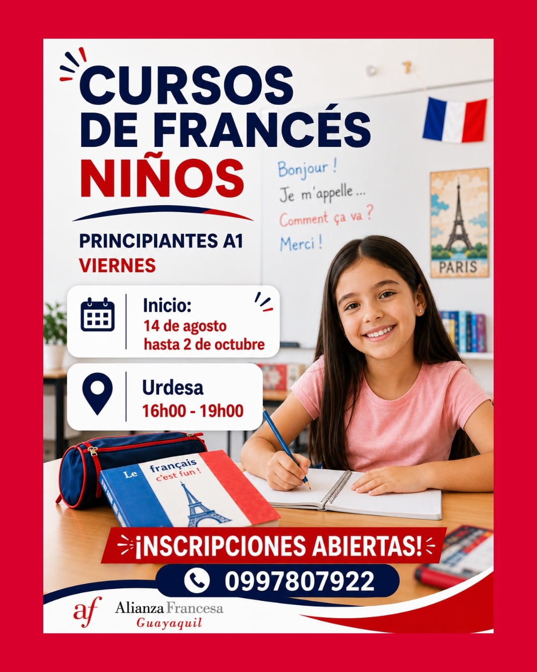 Cursos de frances para niños los viernes