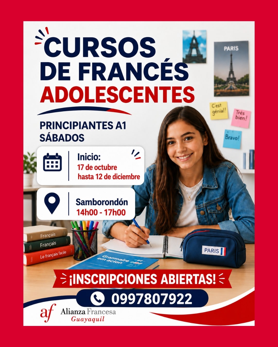 cursos de frances para adolescentes principiante los sabados