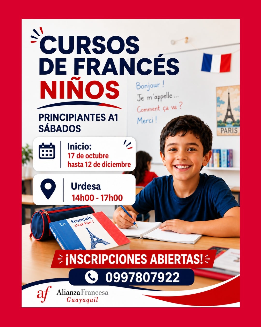 cursos de frances para niños principiante los sabados