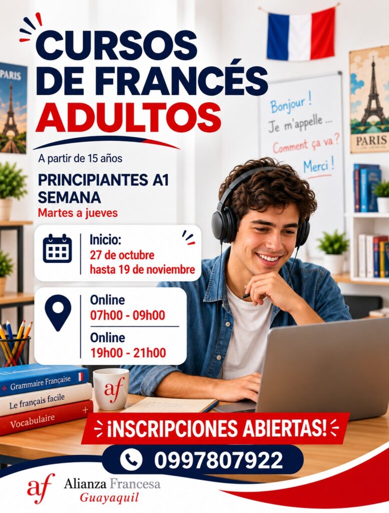 Cursos de frances adultos martes a jueves Online